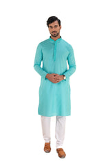 Self Printed Kurta with Neck Embroidery