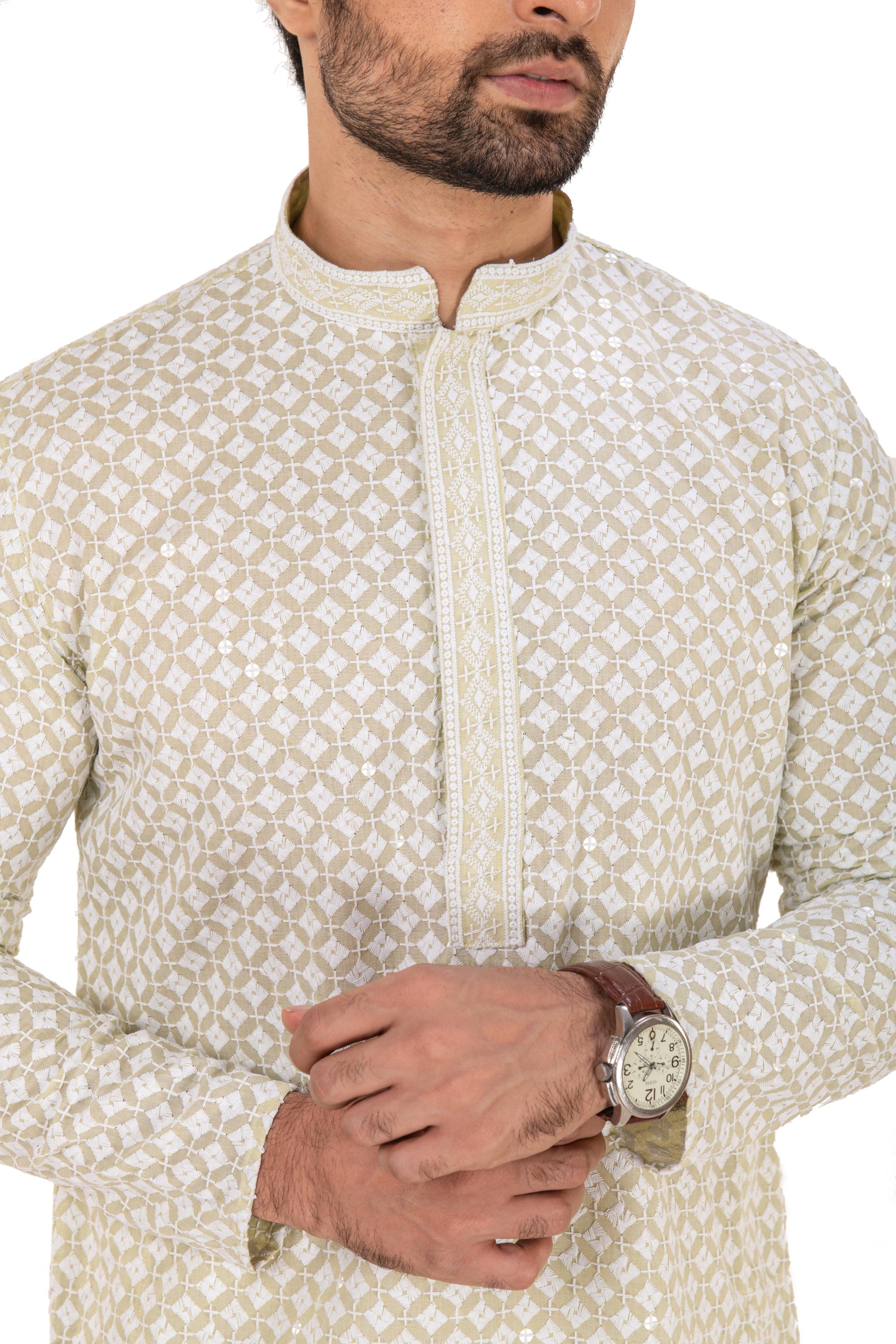 Lucknavi Chikankari Embroidered Kurta Set