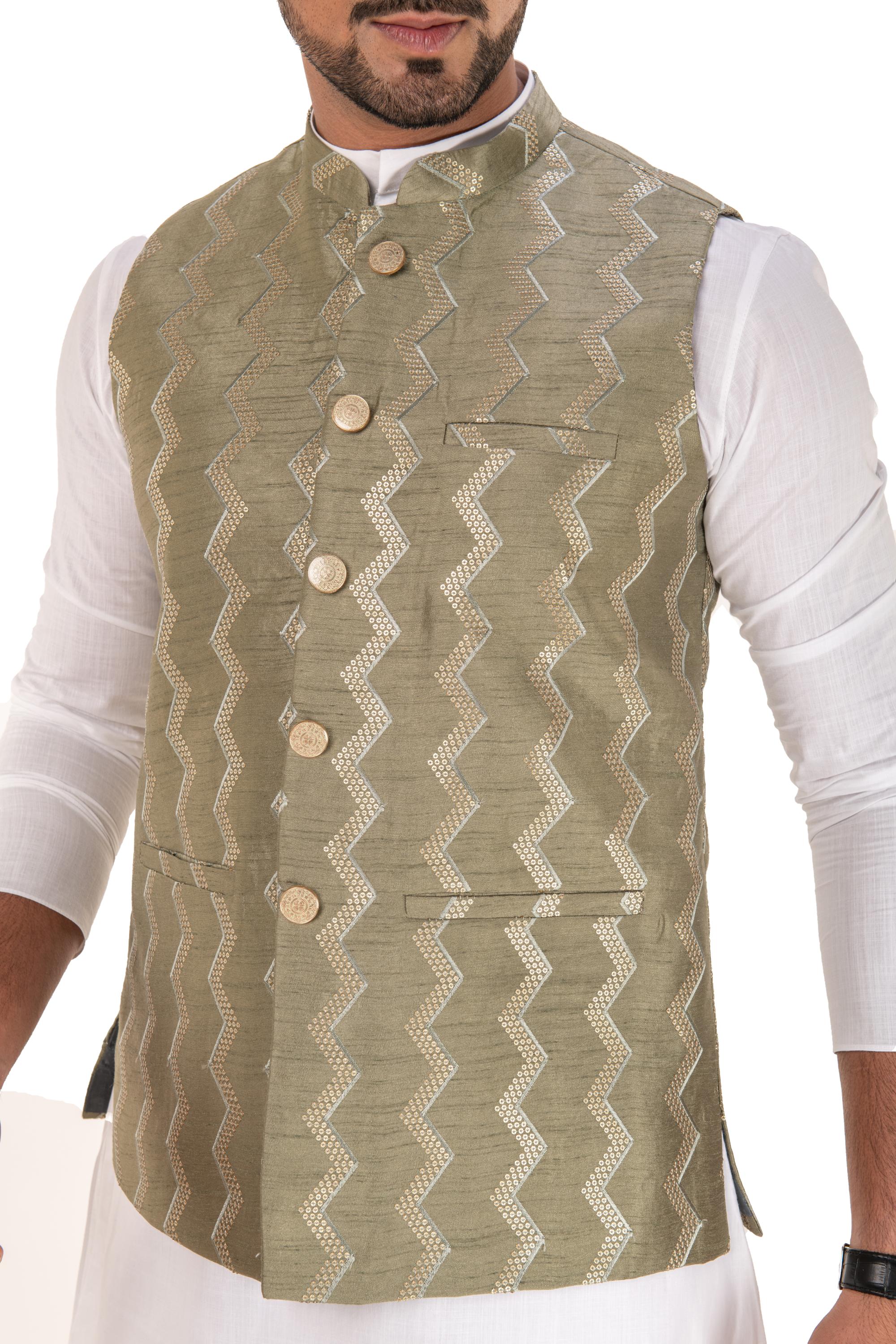 Zig Zag Pattern Nehru Jackets