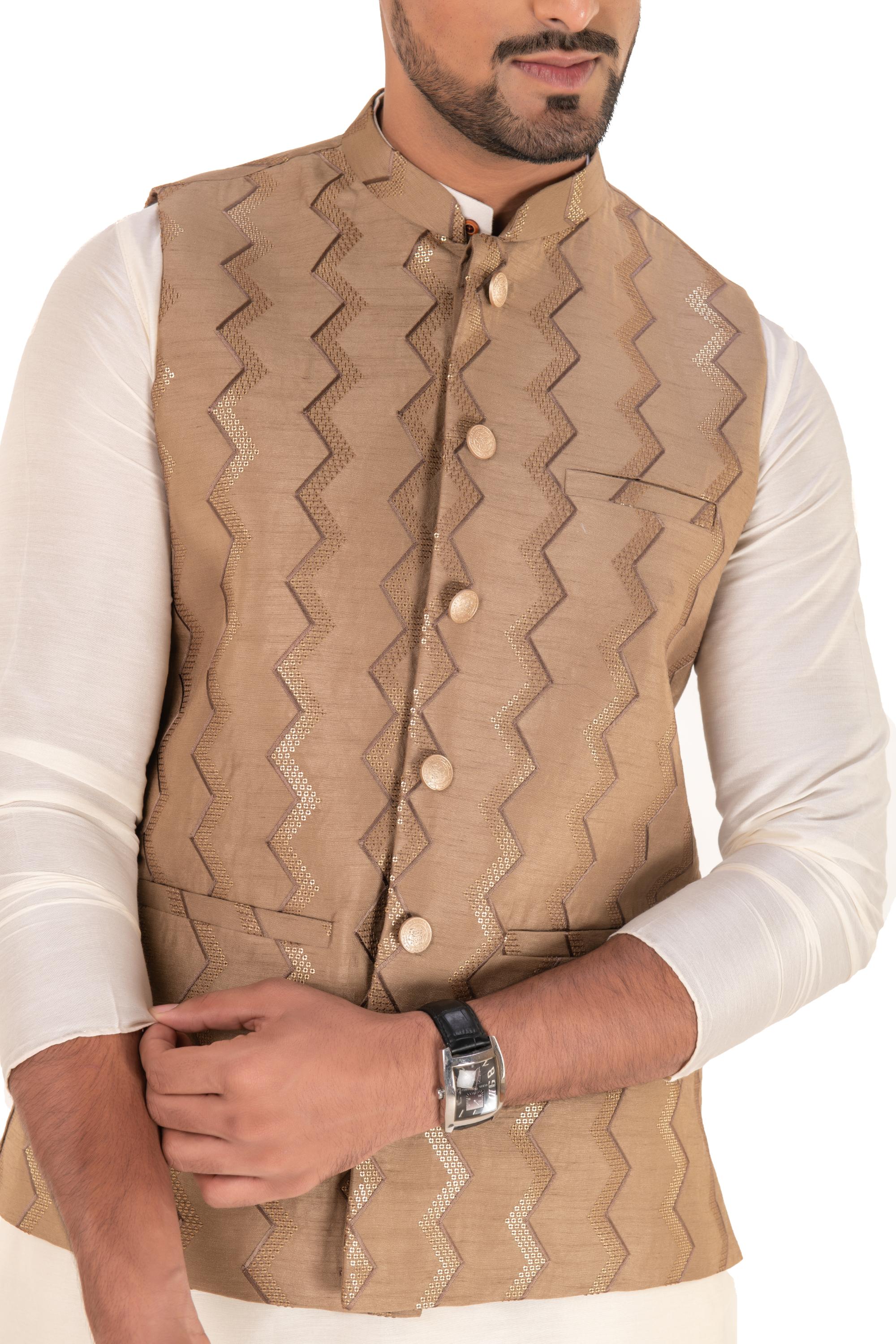 Zig Zag Pattern Nehru Jackets