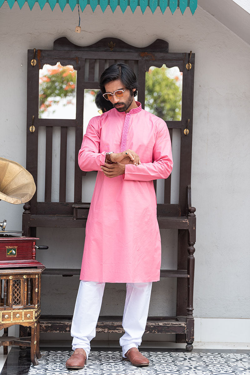 Men's Solid Regular Cotton Kurta