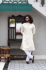 Straight Fit Checkered Cotton Kurta