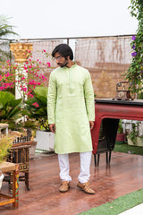 Plain Kurtas with Horizontal Self Stripes