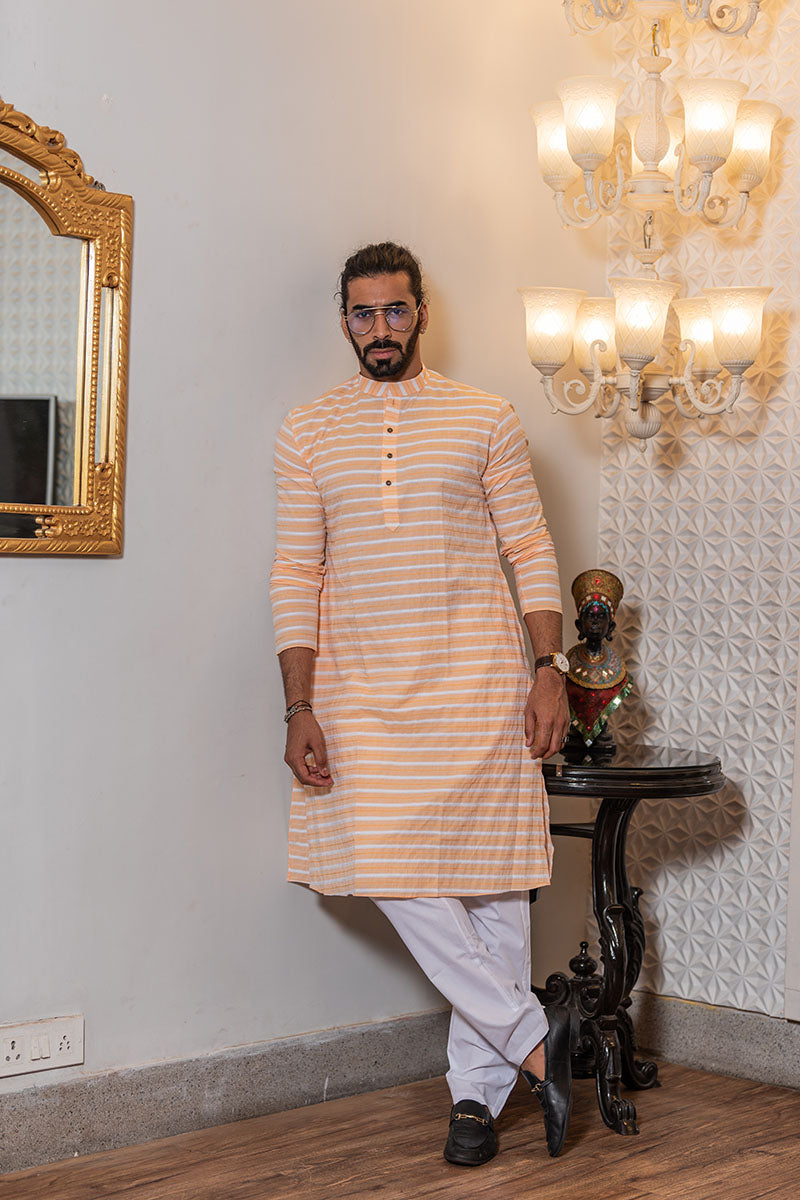 Summer Cool Cotton Kurta Peach