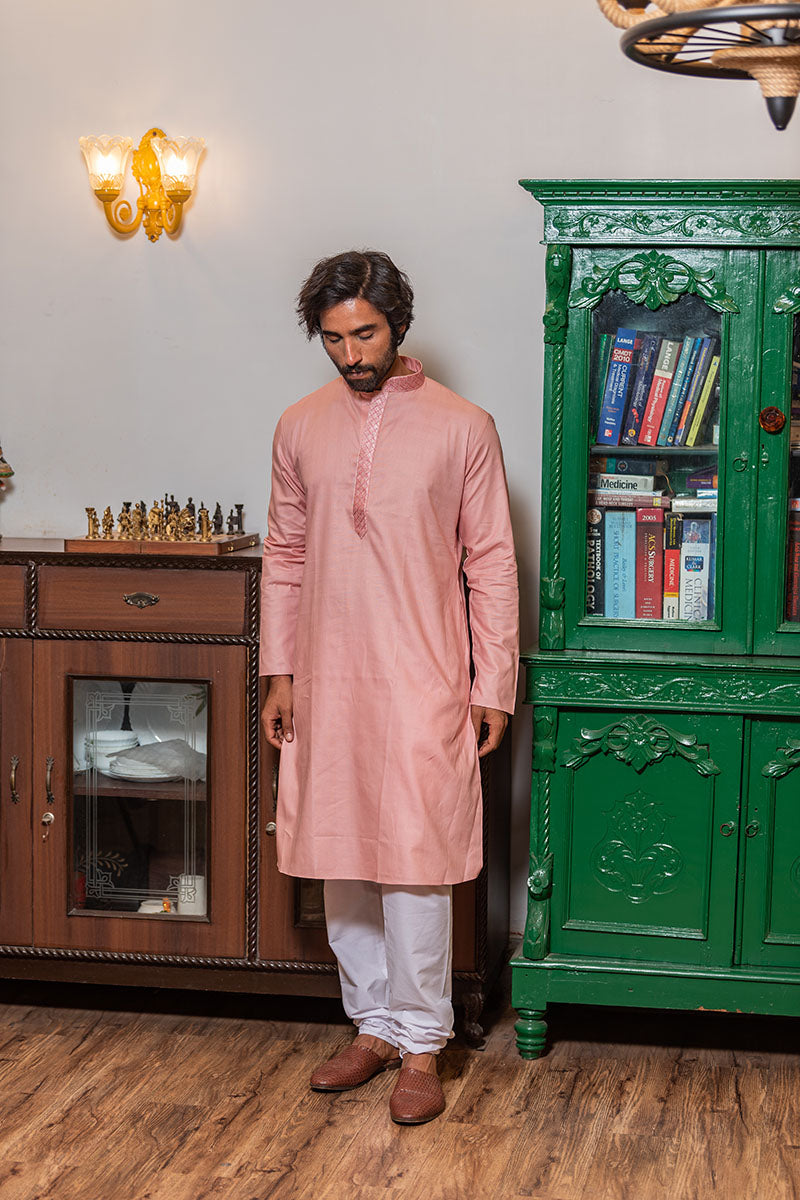 Solid Cotton Kurta Bubblegum Pink
