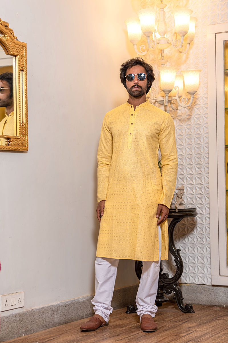 Woven Design Cotton Kurta