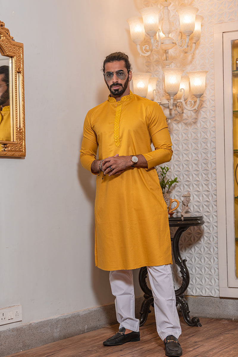 Thread Embroidered Cotton Kurta