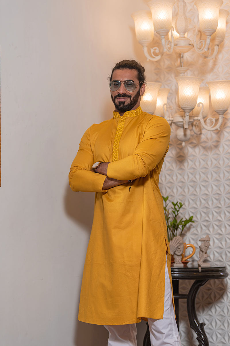 Thread Embroidered Cotton Kurta