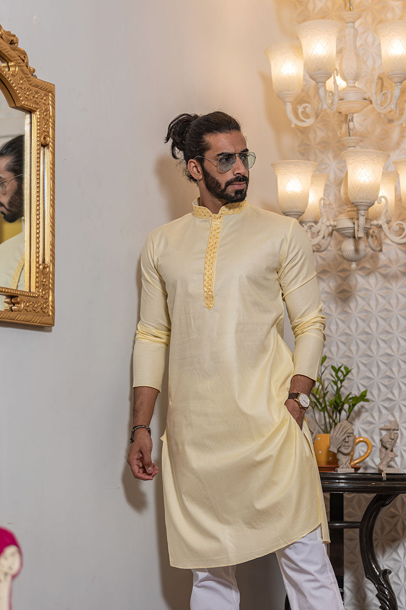Thread Embroidered Cotton Kurta