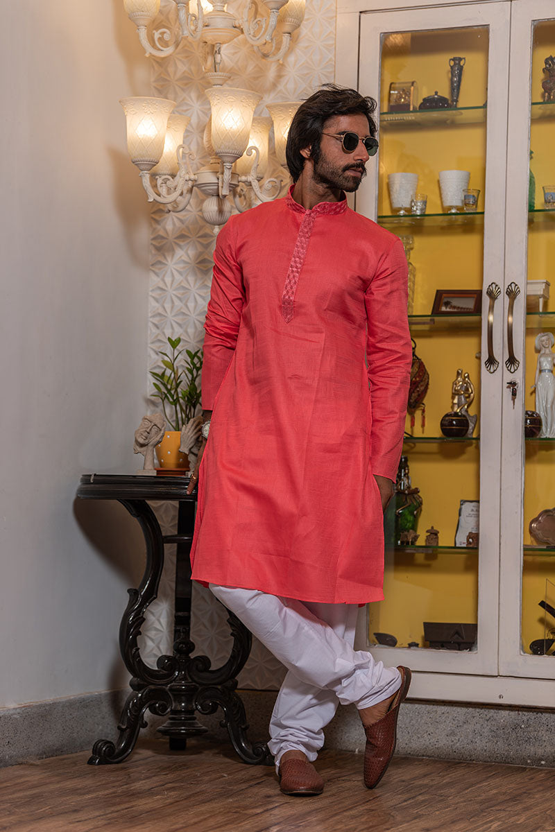 Solid Mandarin Collar Kurta