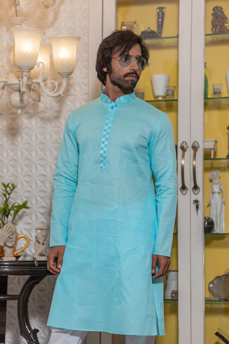 Plain Kurtas with Horizontal Self Stripes