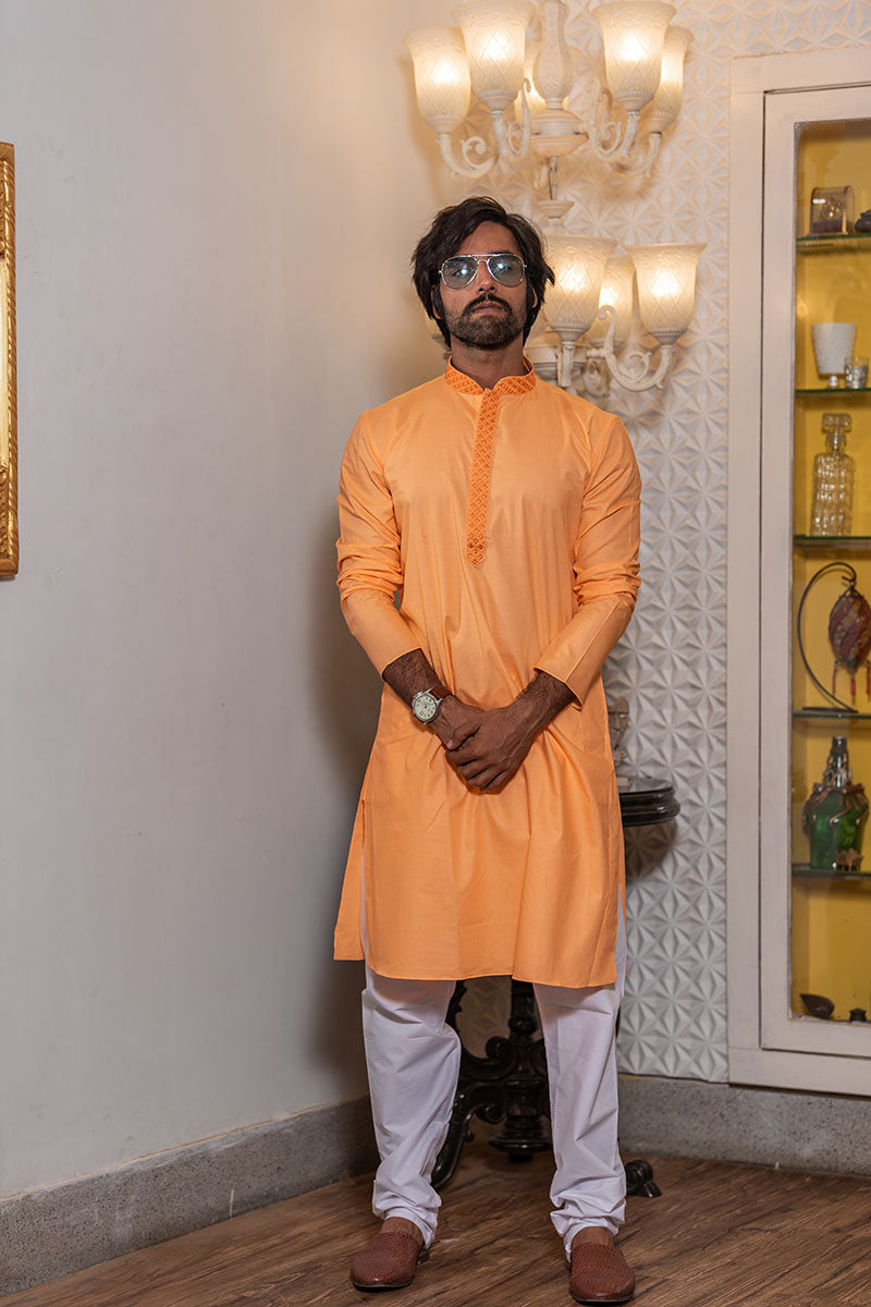 Men's Solid Regular Cotton Kurta