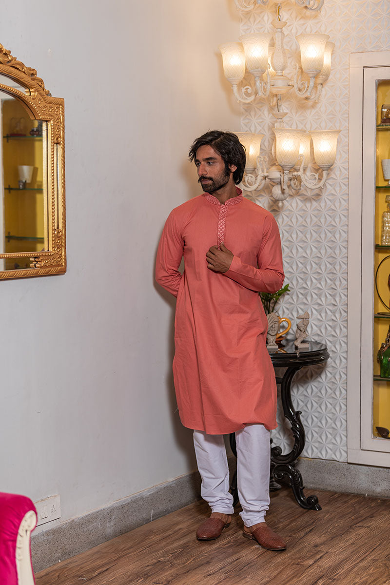 Men's Solid Regular Cotton Kurta