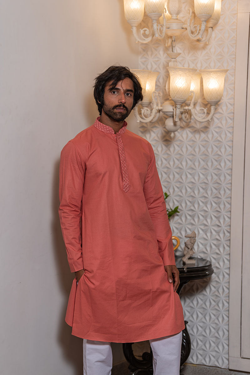 Men's Solid Regular Cotton Kurta