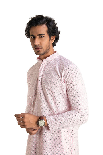 Chikankari Mirror Embellished Kurta Set