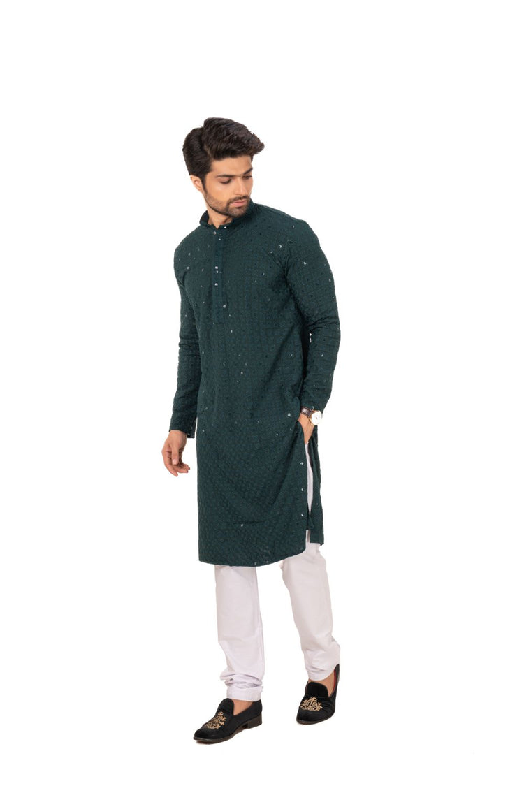 Geometric Chikankari Embroidered Kurta Set