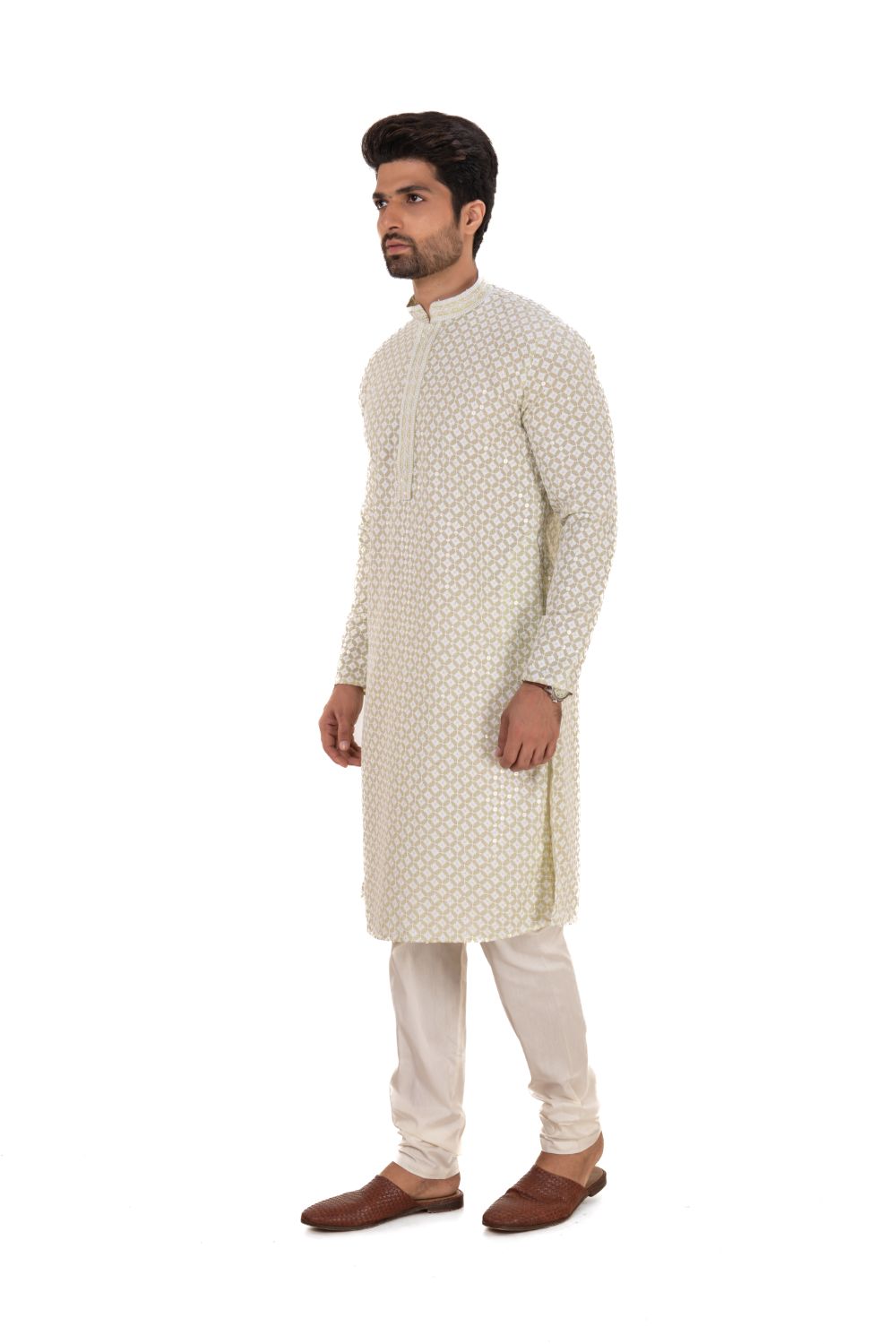 Lucknavi Chikankari Embroidered Kurta Set