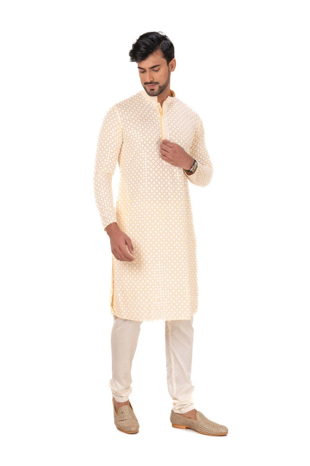 Lucknavi Chikankari Embroidered Kurta Set