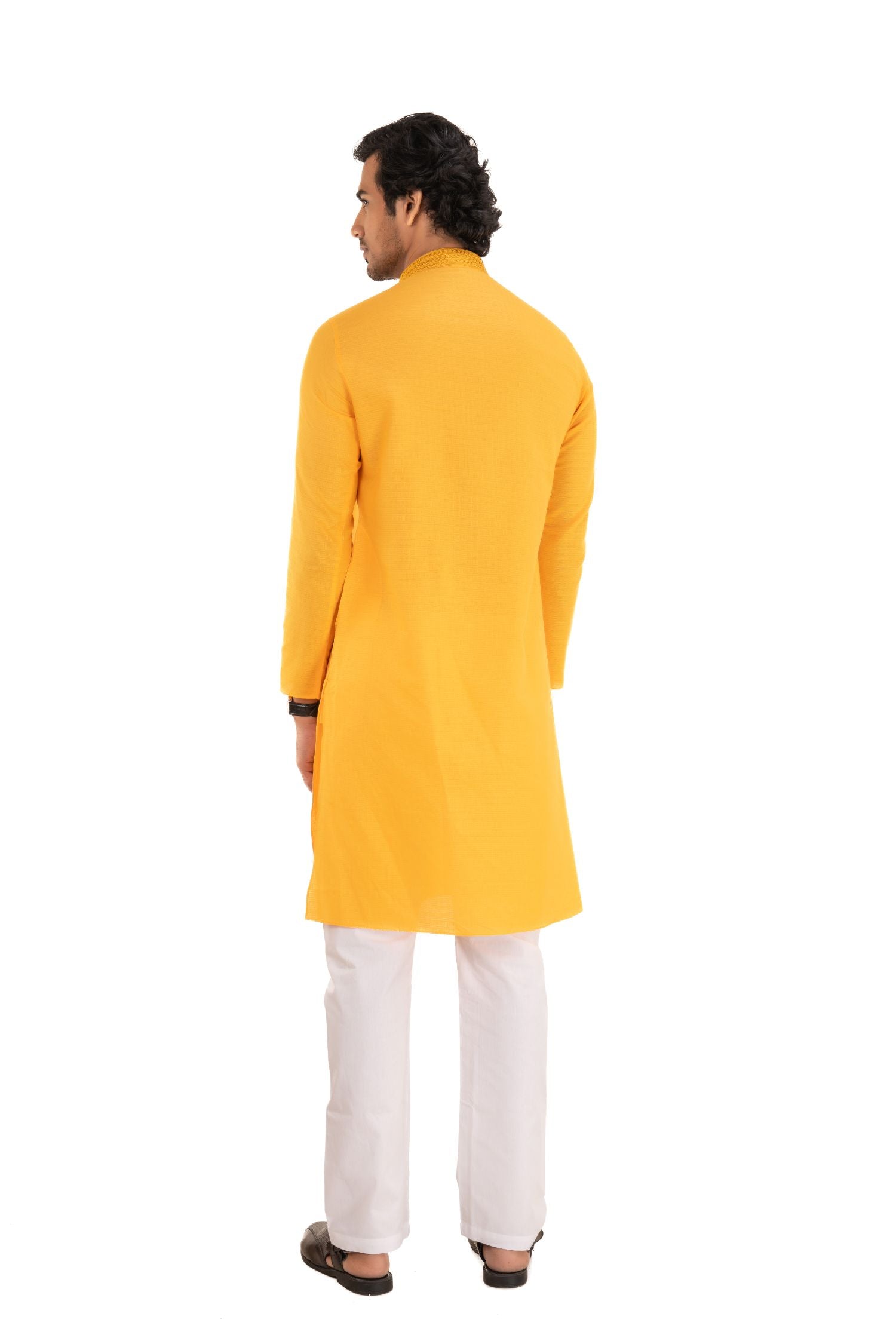 Self Designed Kurta with Neck Embroidery