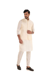 Sequins Embroidered Silk Nehru Jacket