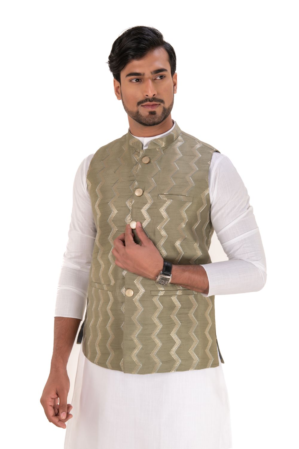 Zig Zag Pattern Nehru Jackets