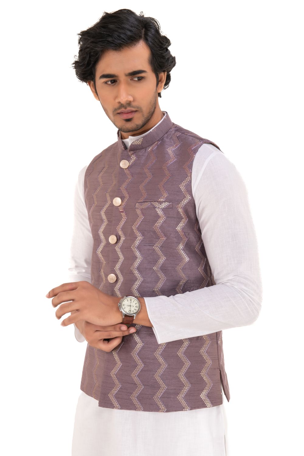 Zig Zag Pattern Nehru Jackets