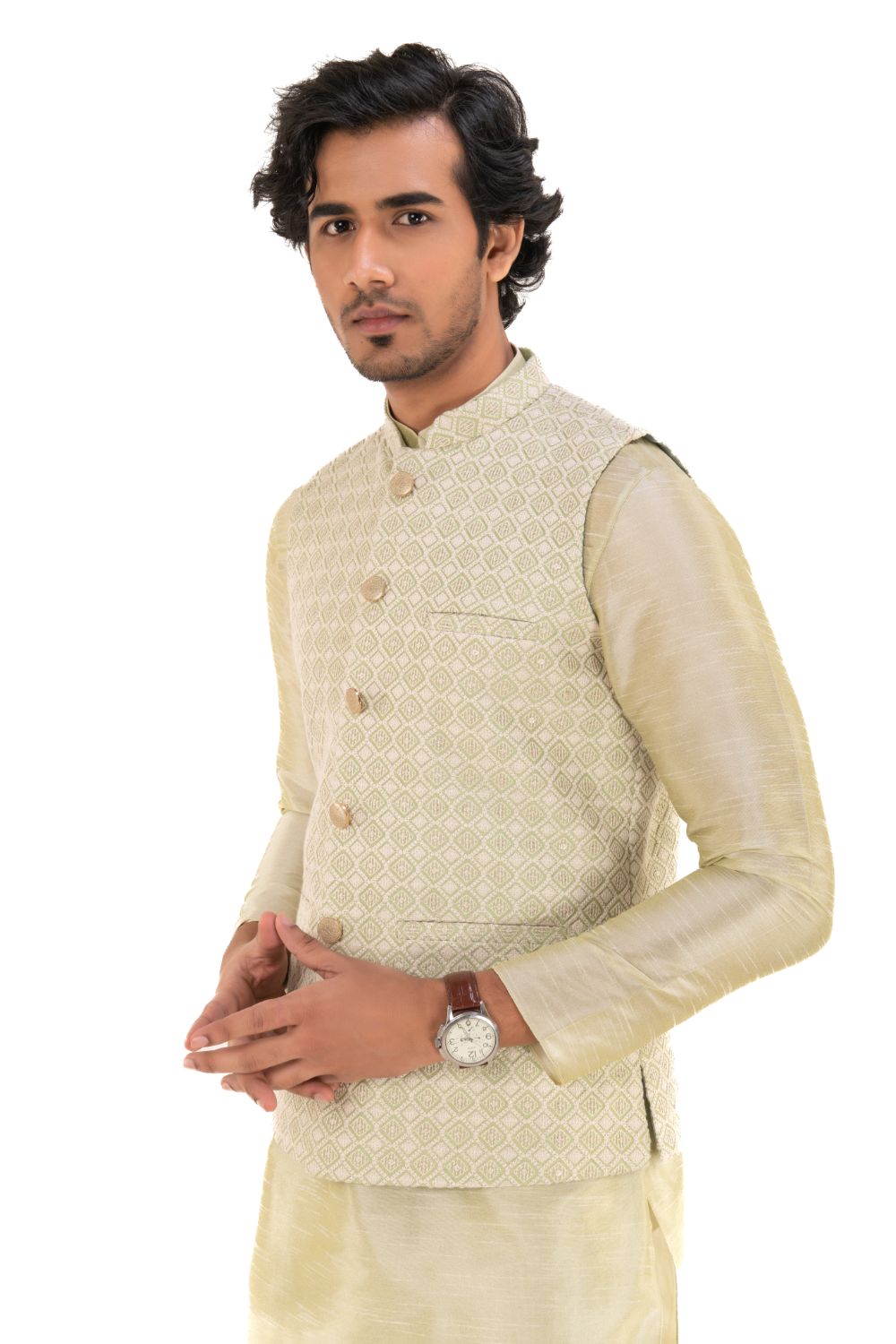Timeless Lucknavi Chikan Work Nehru Jacket