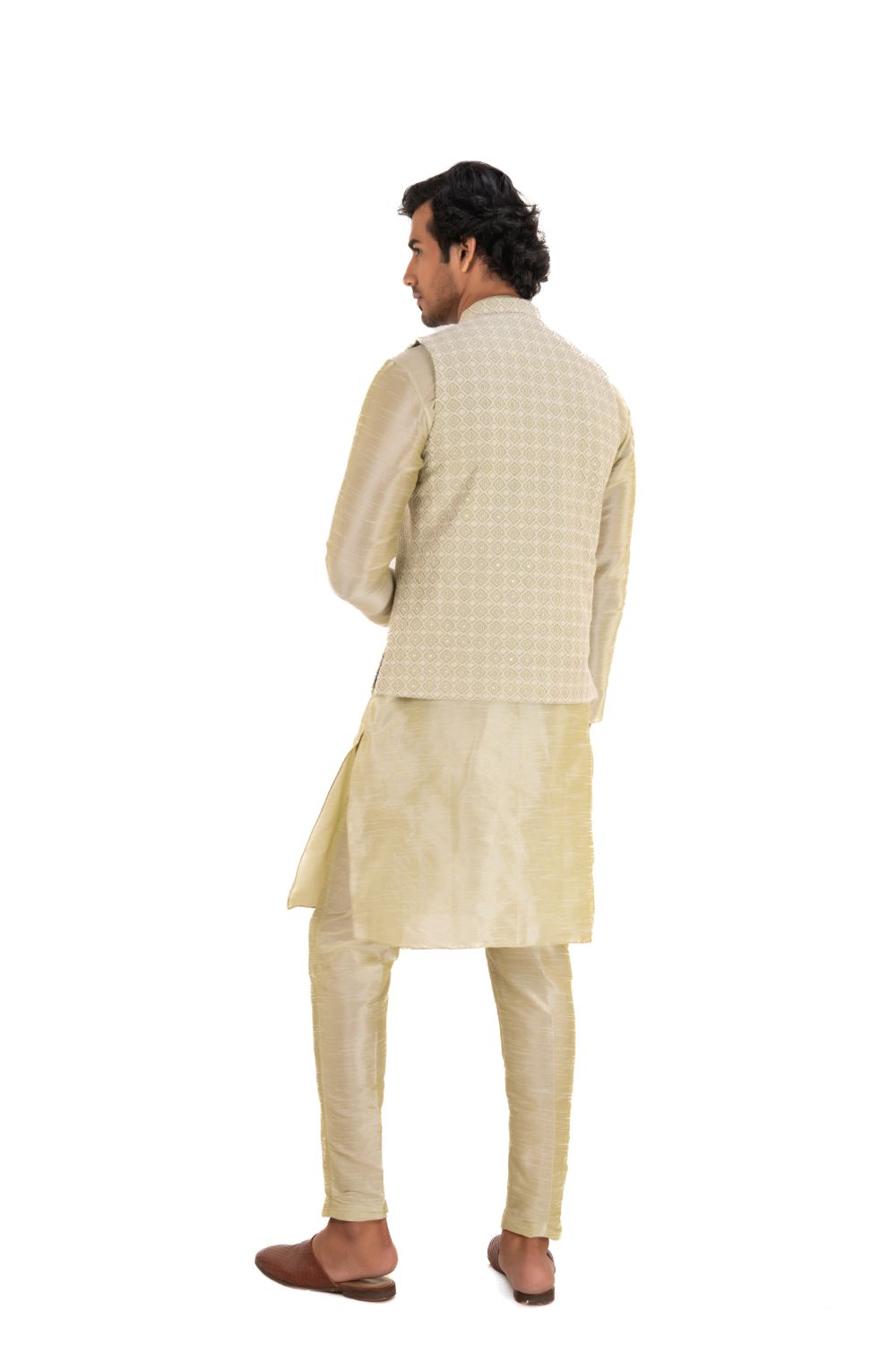 Timeless Lucknavi Chikan Work Nehru Jacket