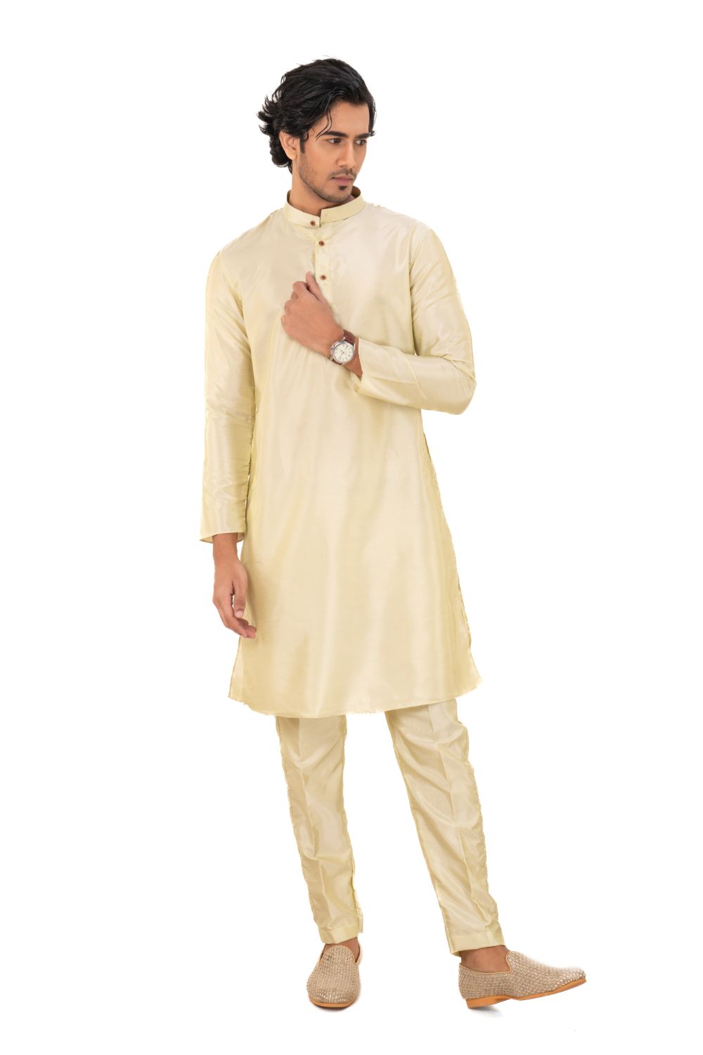 Lucknavi Chikankari Emroidered Nehru Jacket