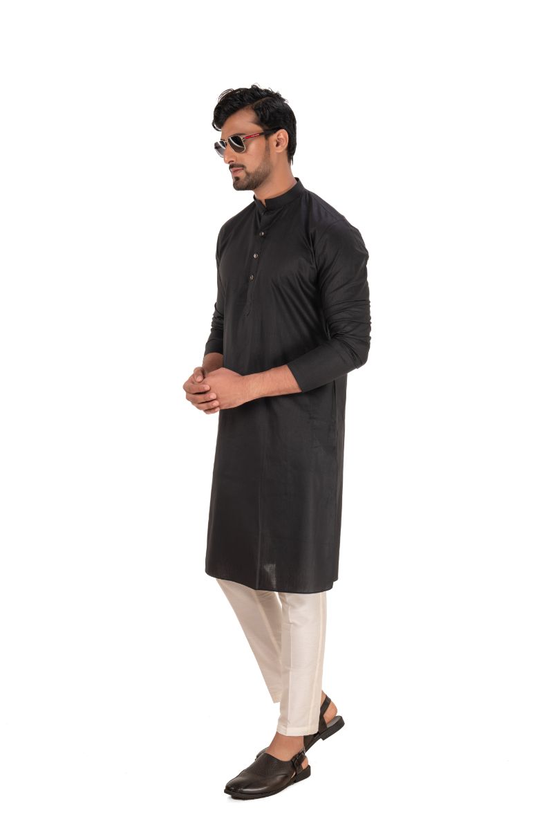 Men's Premium Cotton Kurta Black