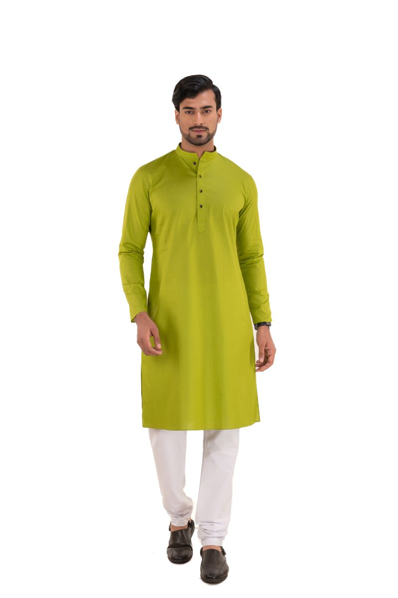 Men's Premium Cotton Kurta Mehandi Green