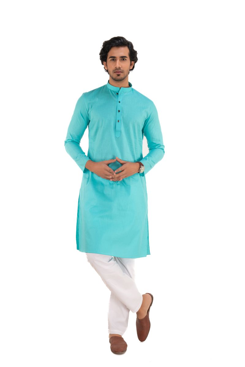 Men's Premium Cotton Kurta Sea Green