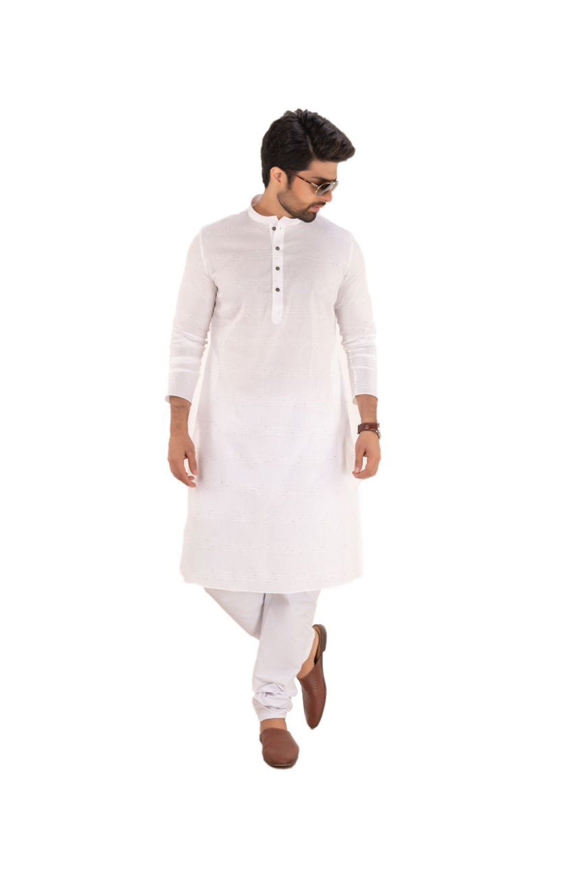 White Solid Pure Cotton Kurta White