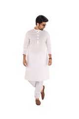 White Solid Pure Cotton Kurta