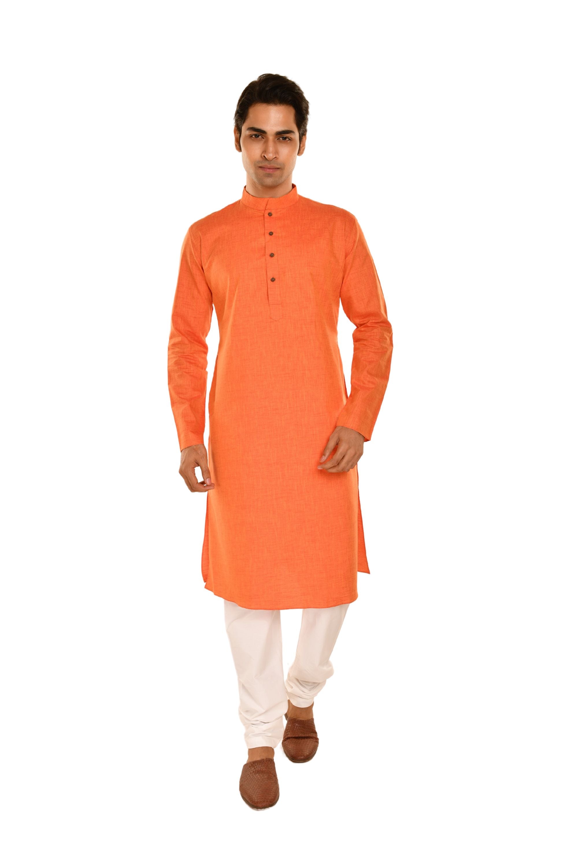 Minimalist Pure Cotton Kurta Rust