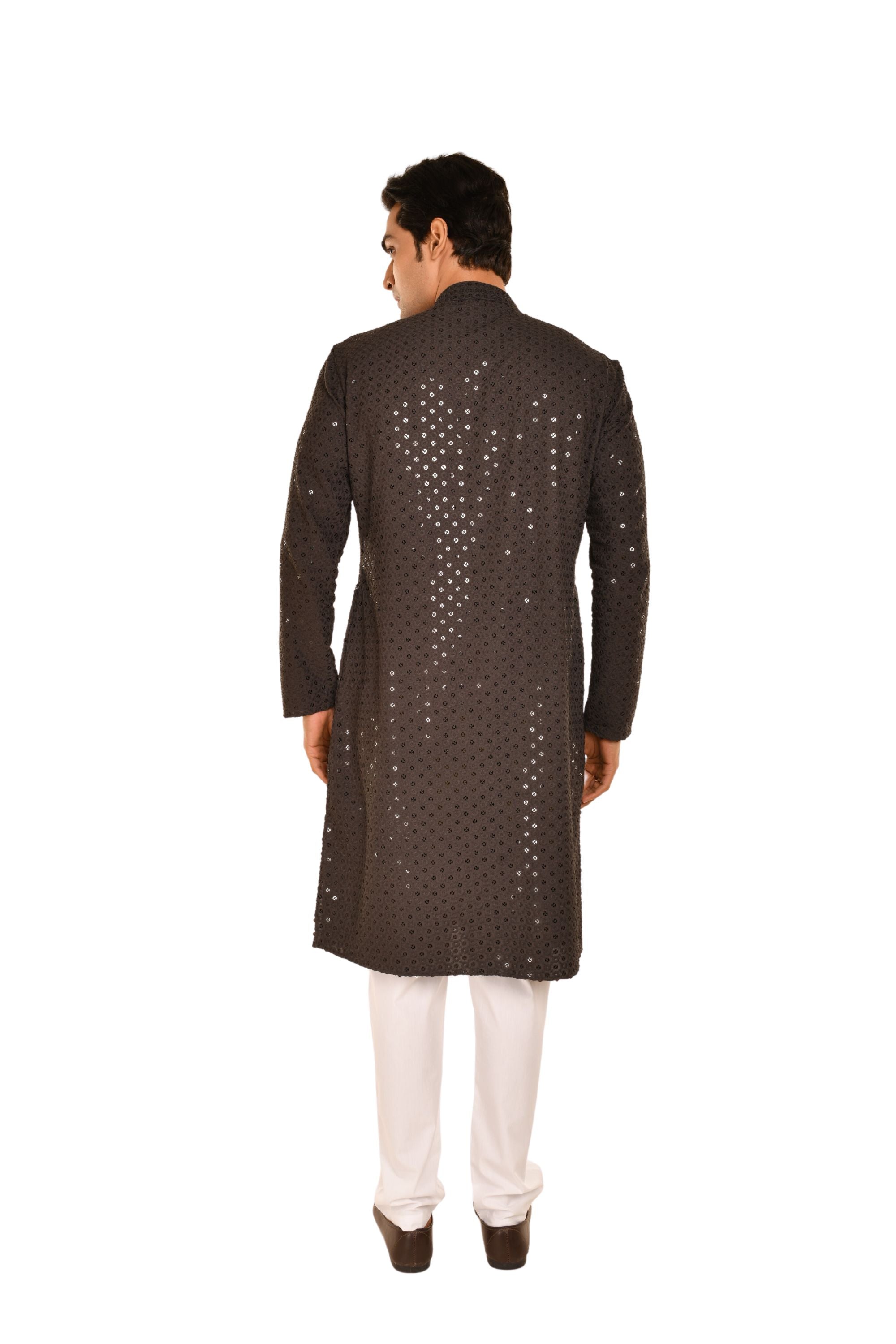 Men Embroidered and Seqence Chikankari Kurta