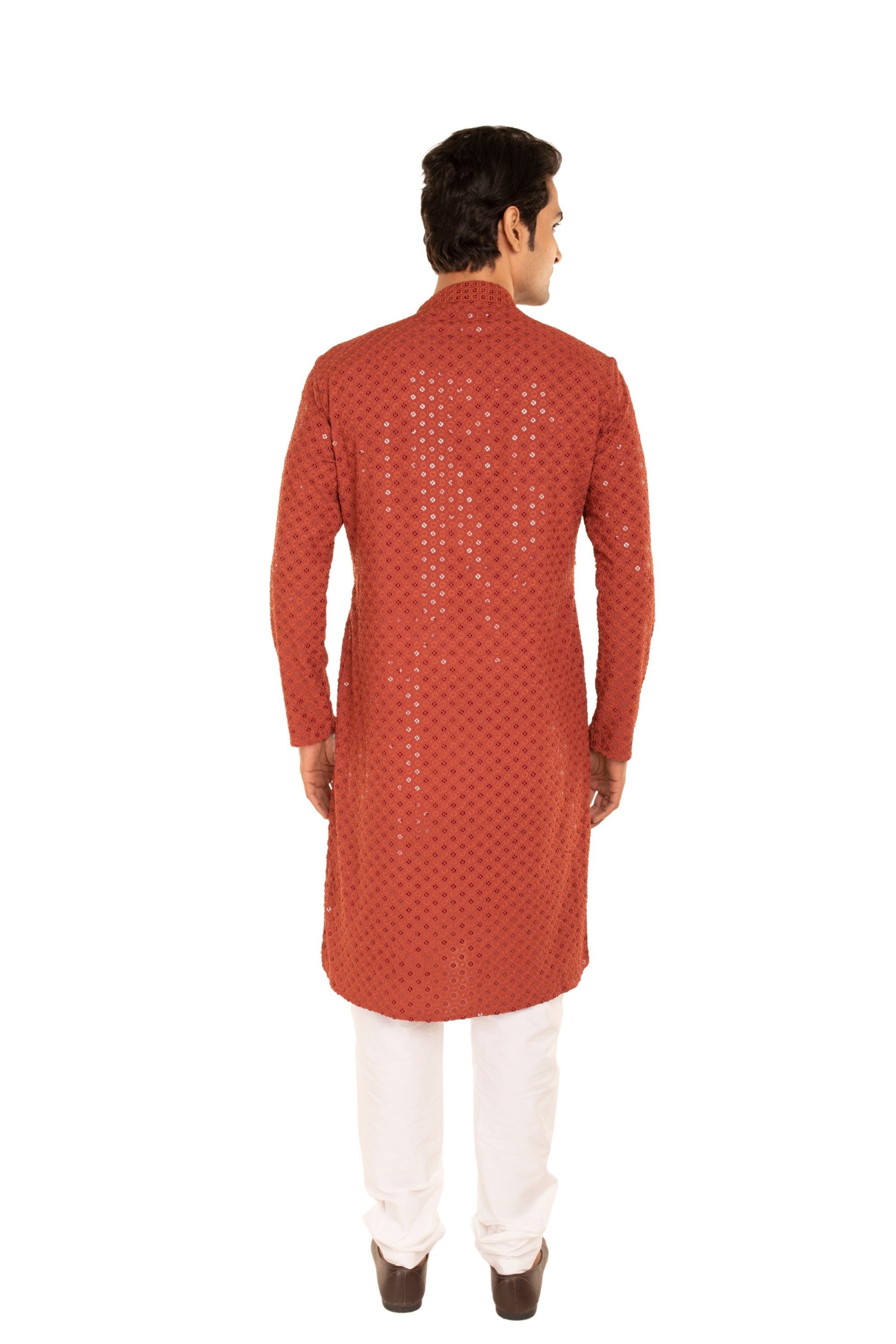 Men Embroidered and Seqence Chikankari Kurta