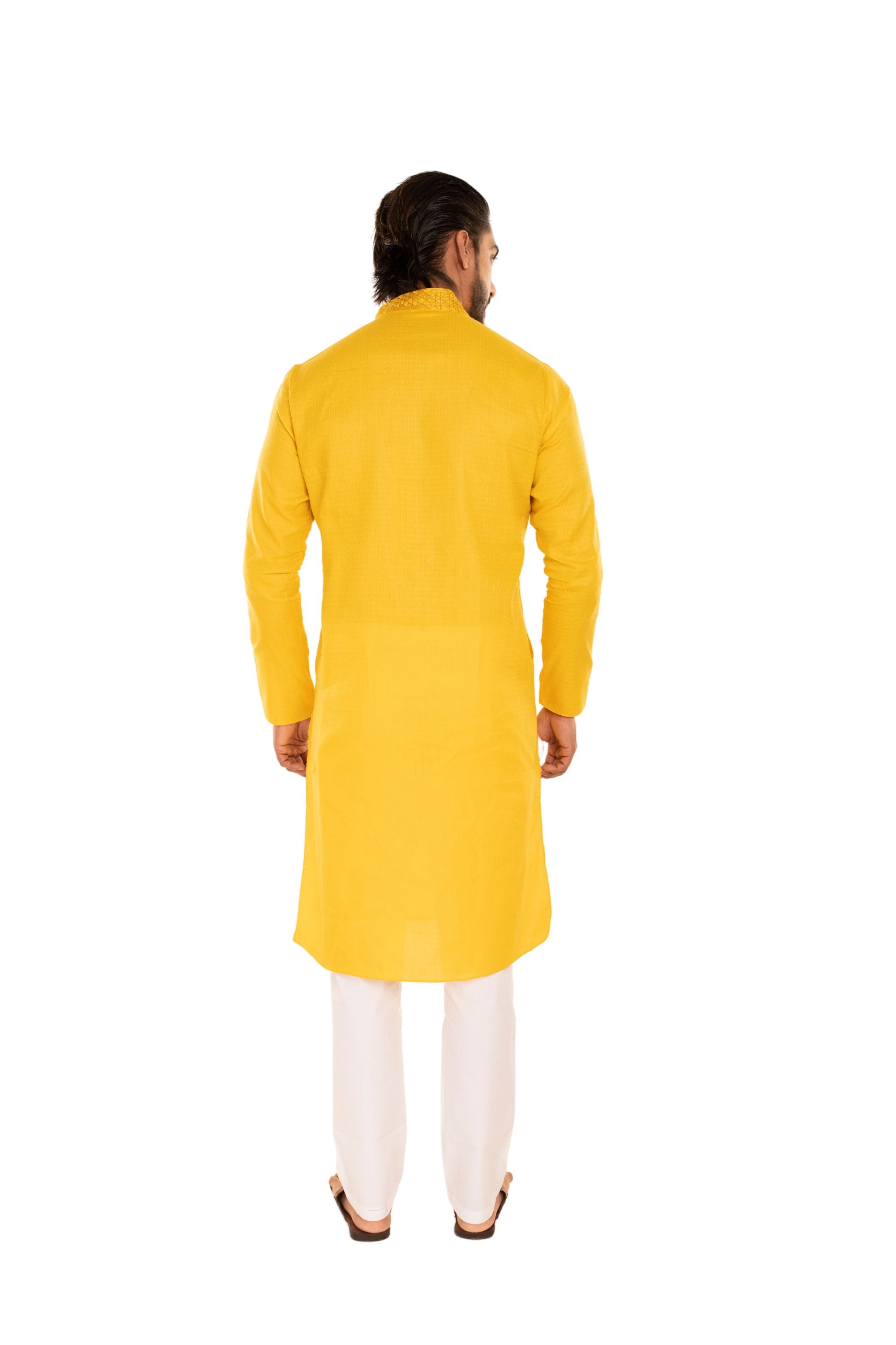 Self Designed Kurta with Neck Embroidery