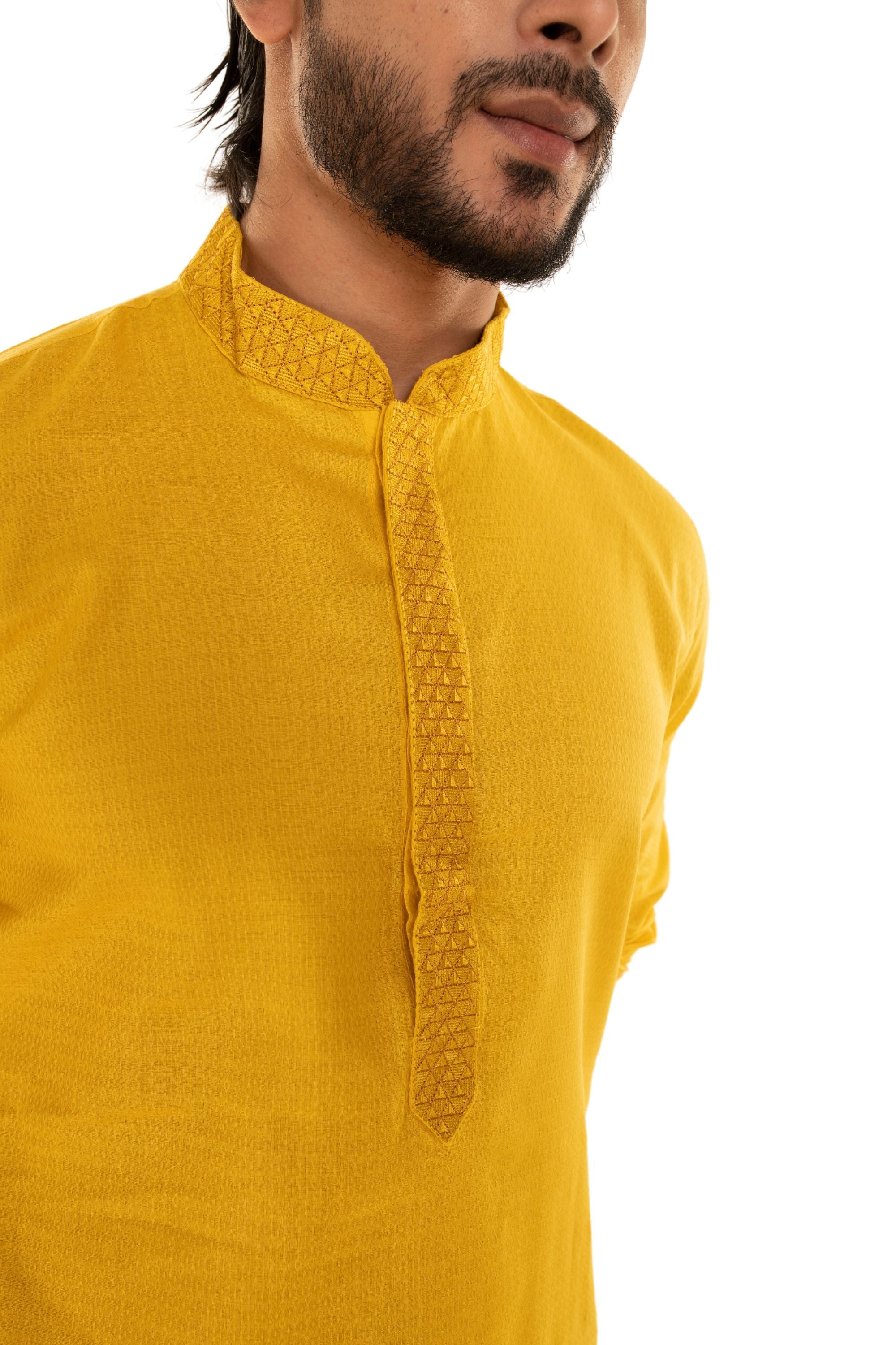 Self Designed Kurta with Neck Embroidery