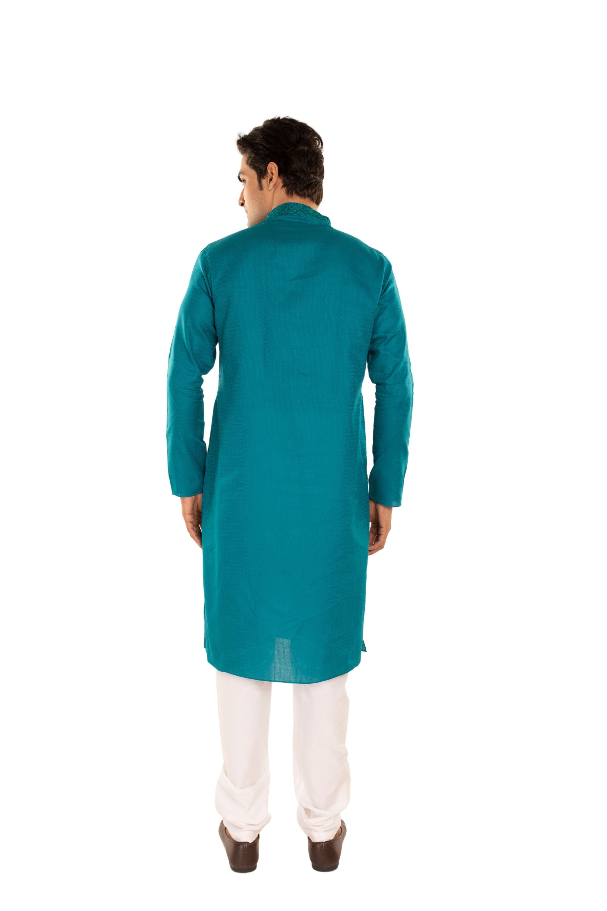 Self Designed Kurta with Neck Embroidery