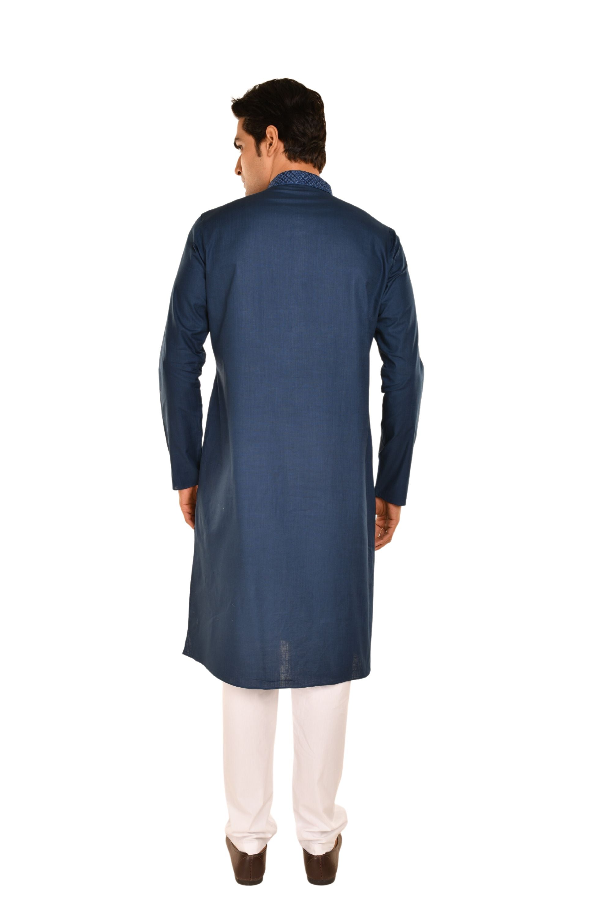 Neck Embroidered Pure Cotton Kurta
