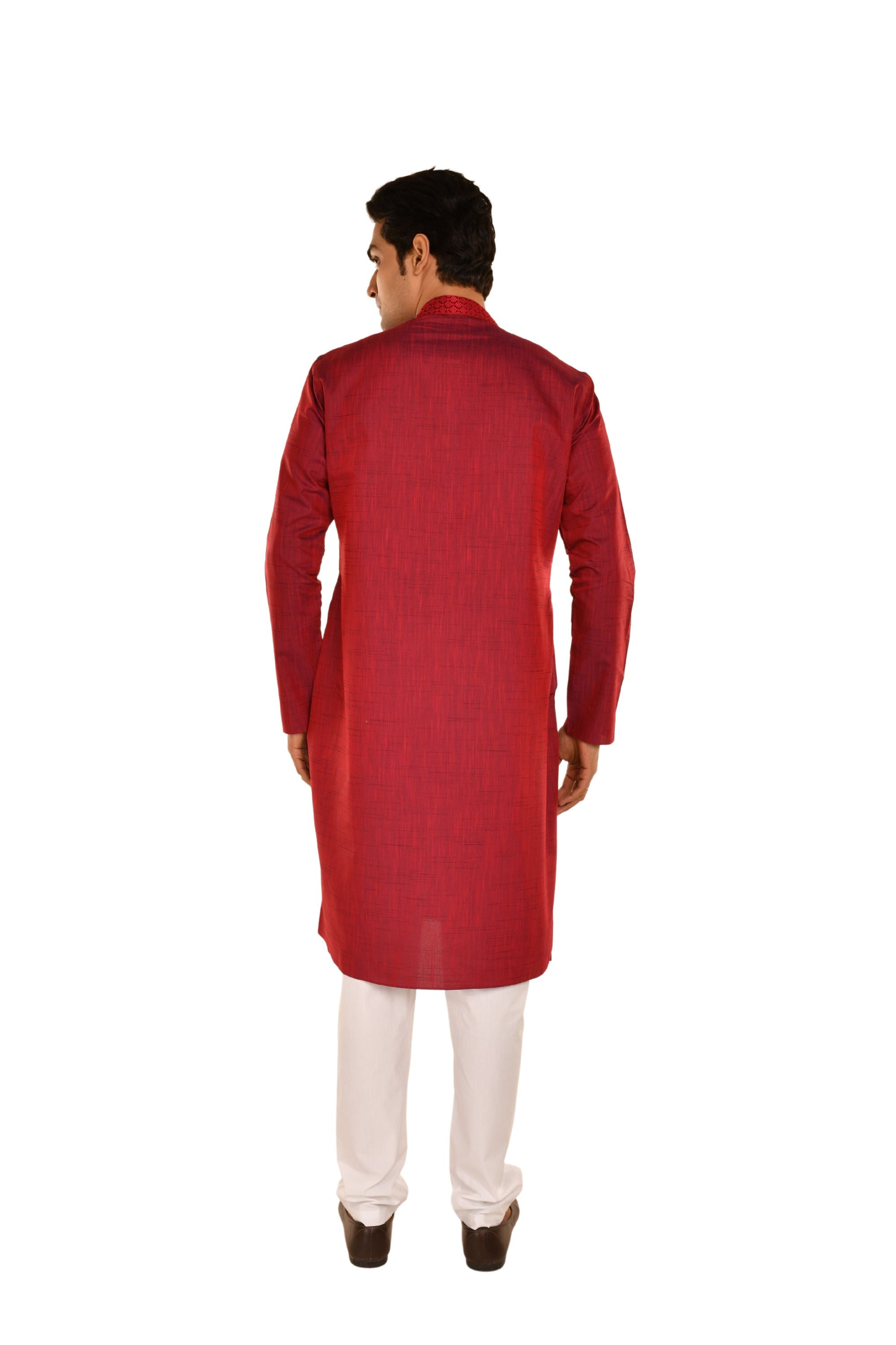 Neck Embroidered Pure Cotton Kurta