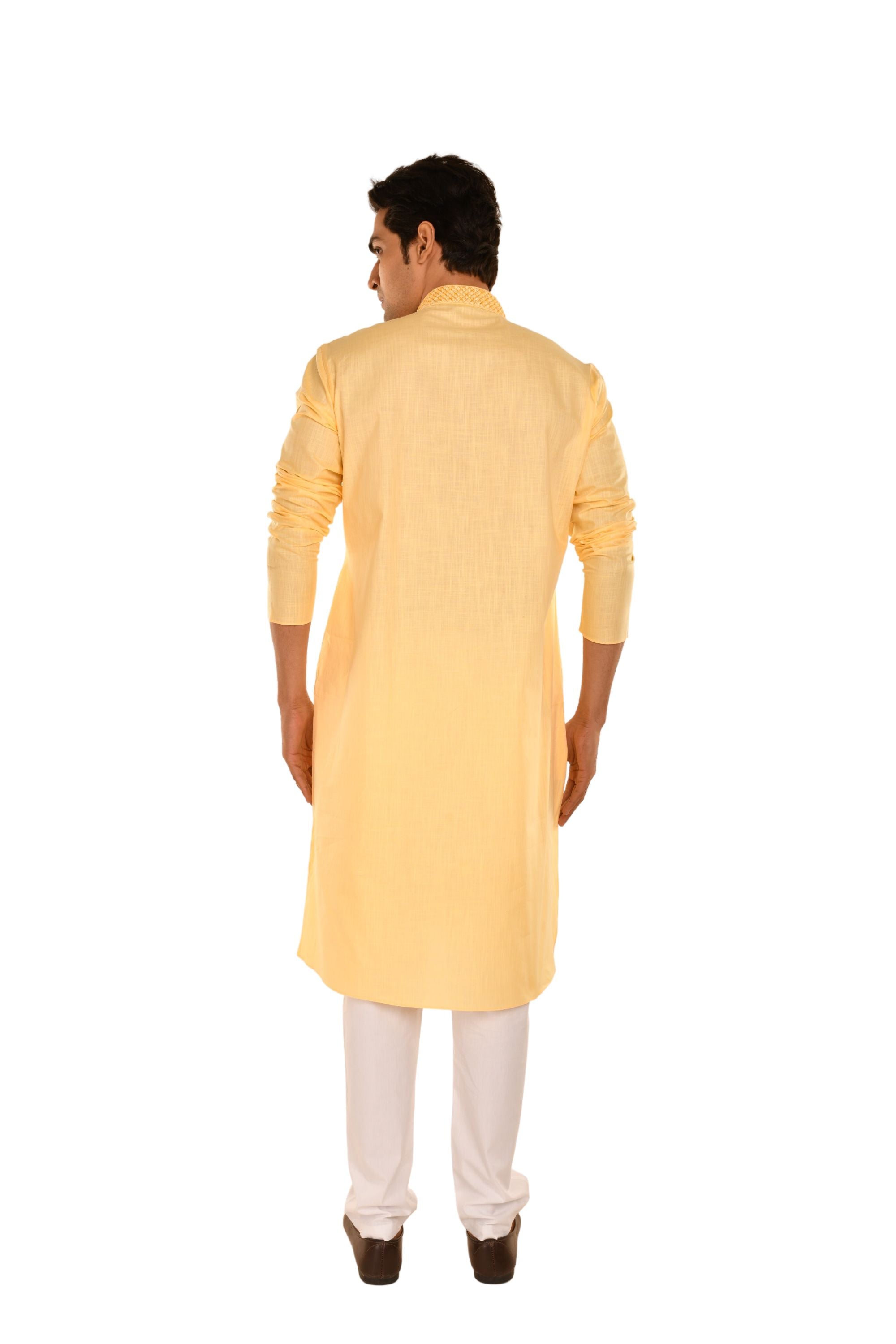 Neck Embroidered Pure Cotton Kurta