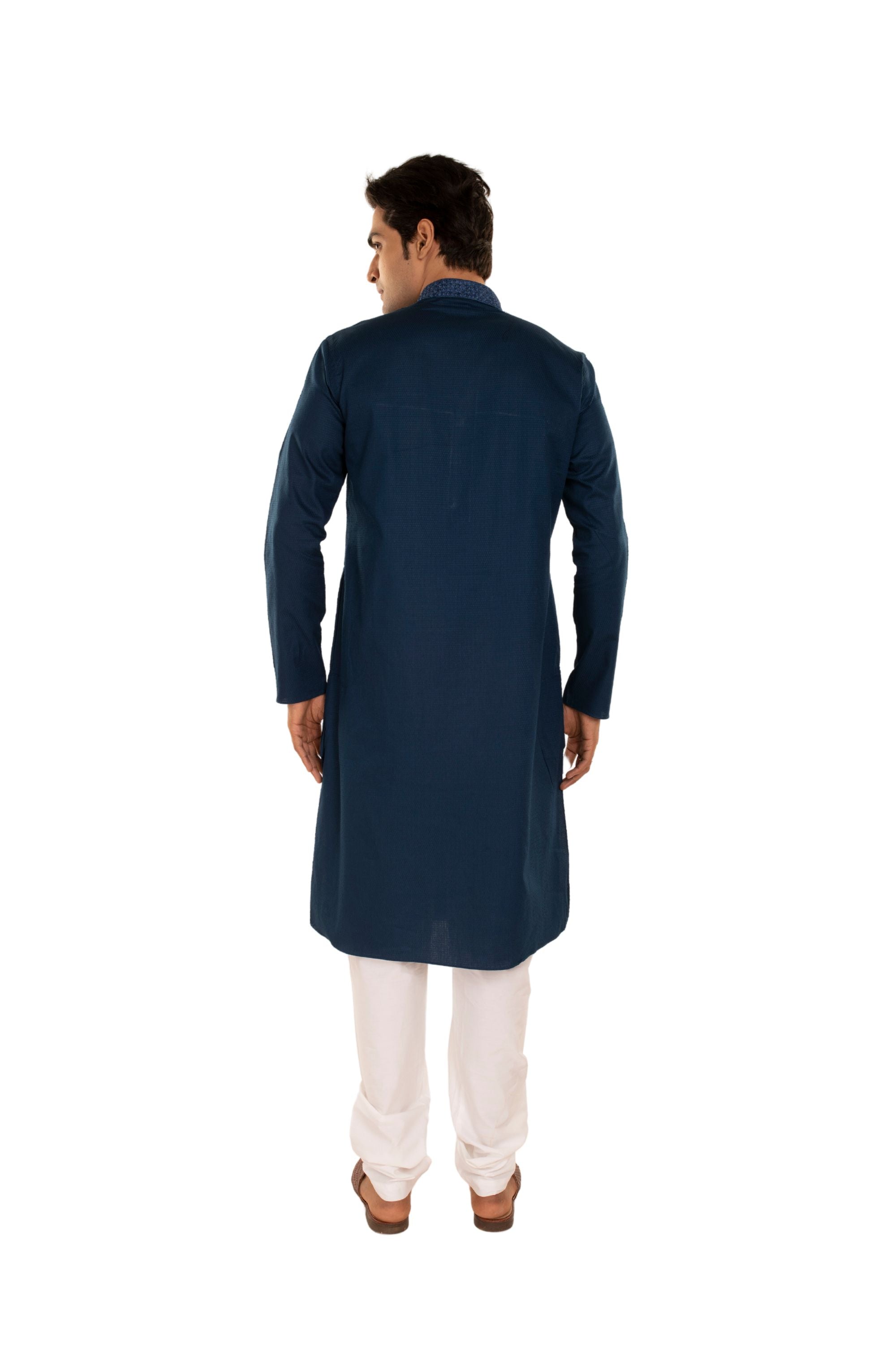 Self Designed Kurta with Embroidery around the Placket