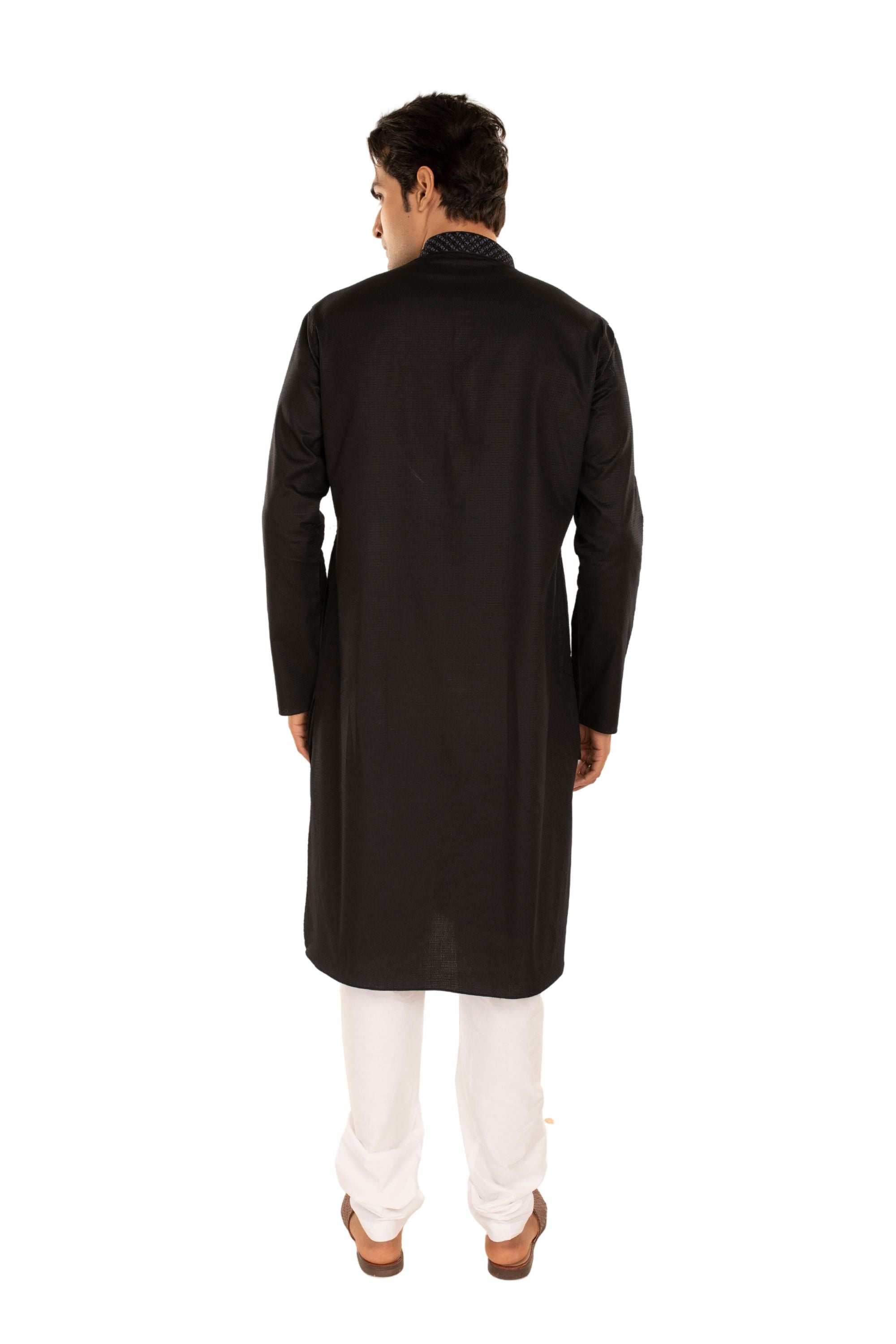 Self Designed Kurta with Embroidery around the Placket