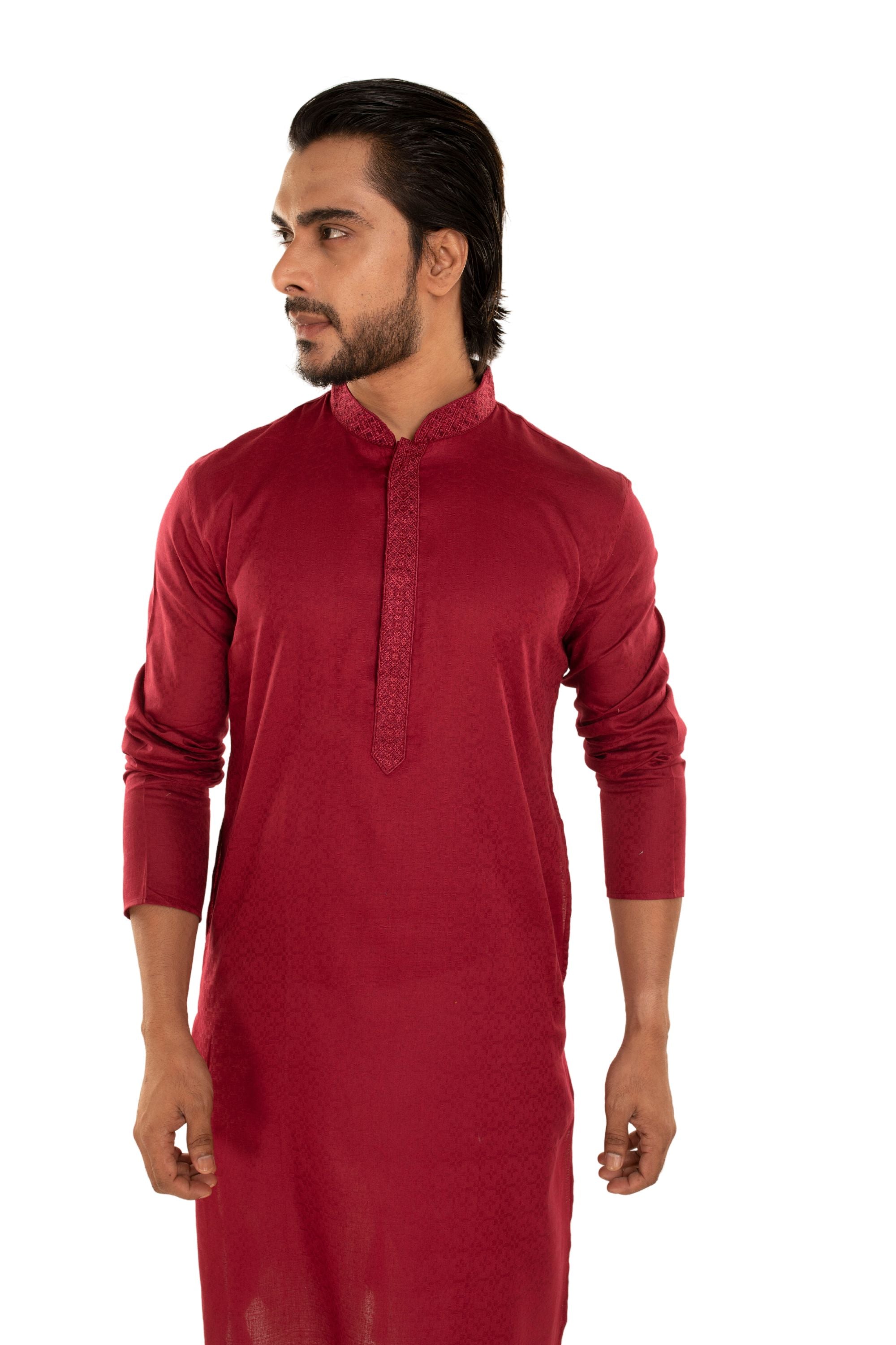 Self Designed Woven Embroidered Long Kurta