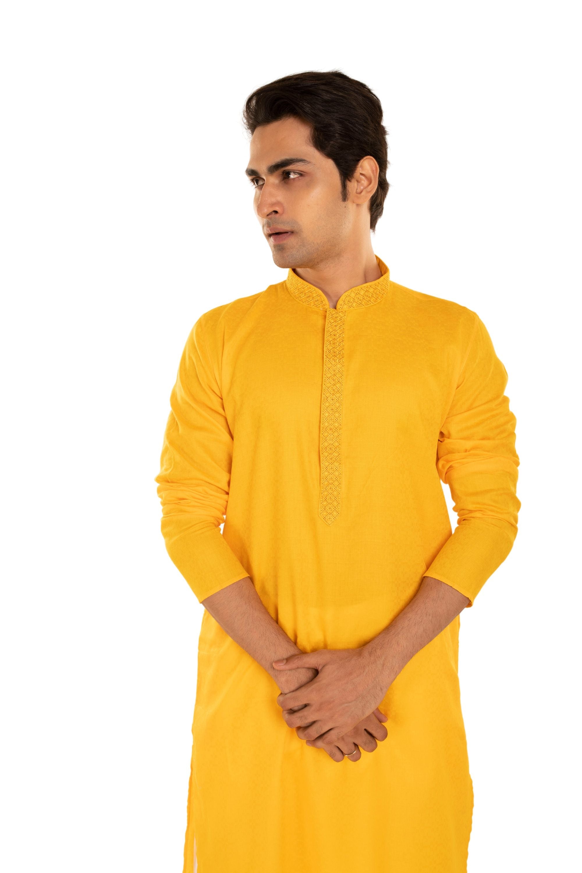 Self Designed Woven Embroidered Long Kurta